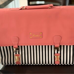 Kamlui Pink and Black and white Striped Women's Briefcase